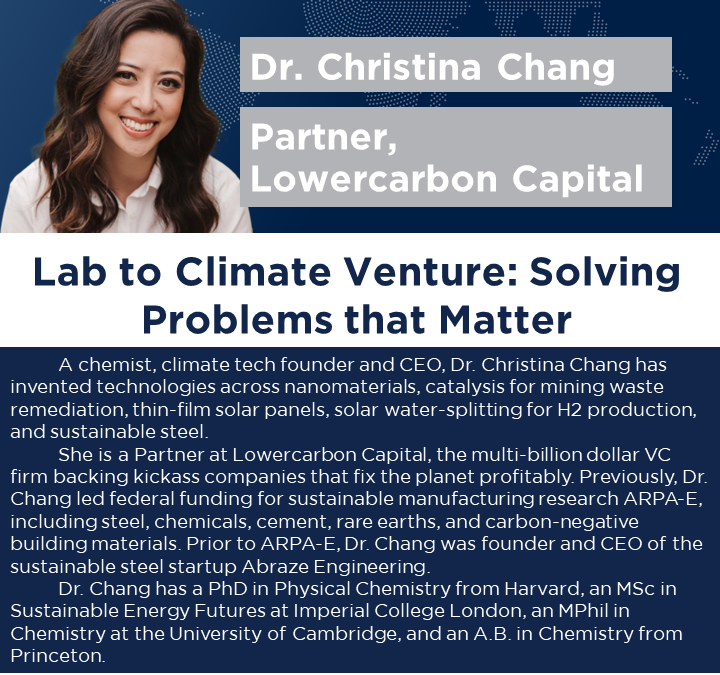 Lab to Climate Venture: Solving Problems that Matter – Hybrid Seminar – 1/26