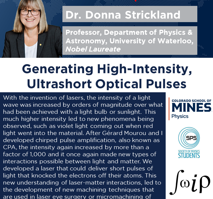 Generating High-Intensity, Ultrashort Optical Pulses – Hybrid Seminar – February 13