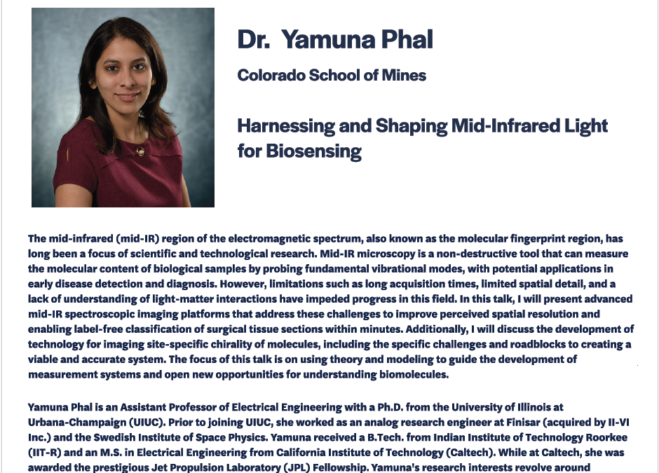 QBE Seminar Series – Dr. Yamuna Phal