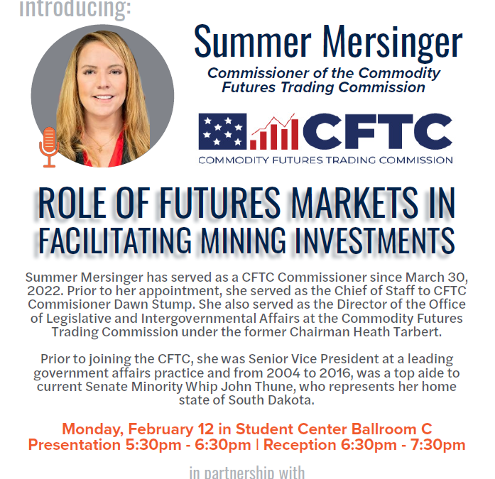 Role of Futures Markets in Facilitating Mining Investments – Seminar February 12
