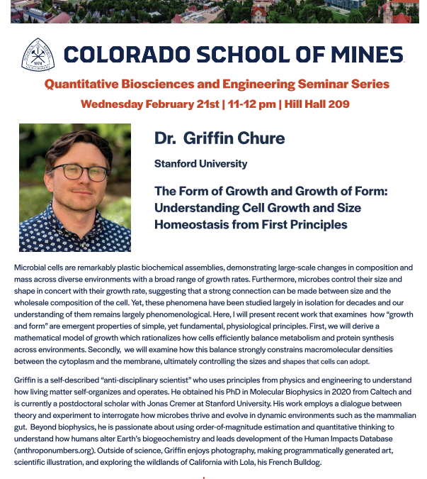 QBE Seminar Series – Dr. Griffin Chure