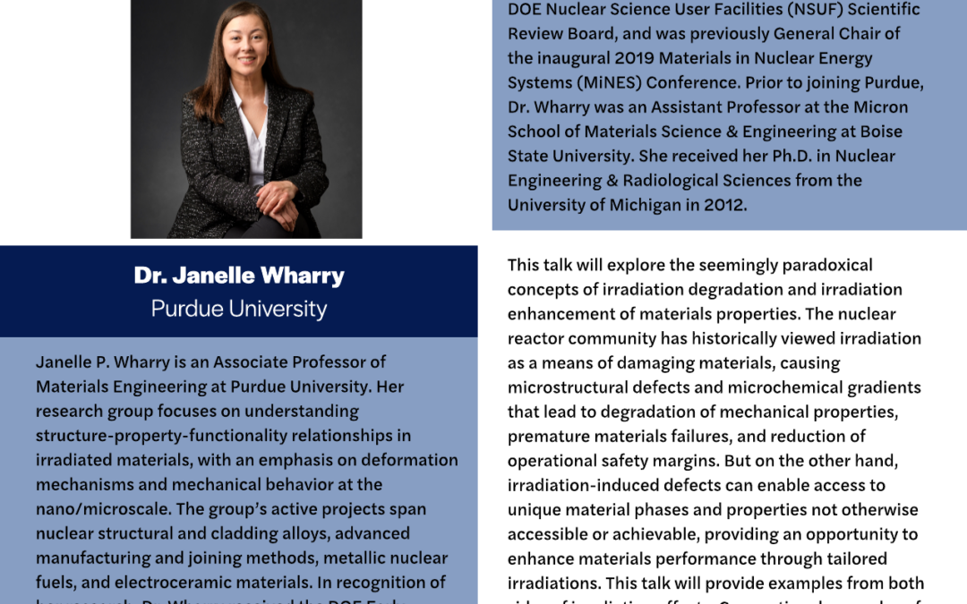 MME Ansell Seminar Series – Dr. Janelle Wharry